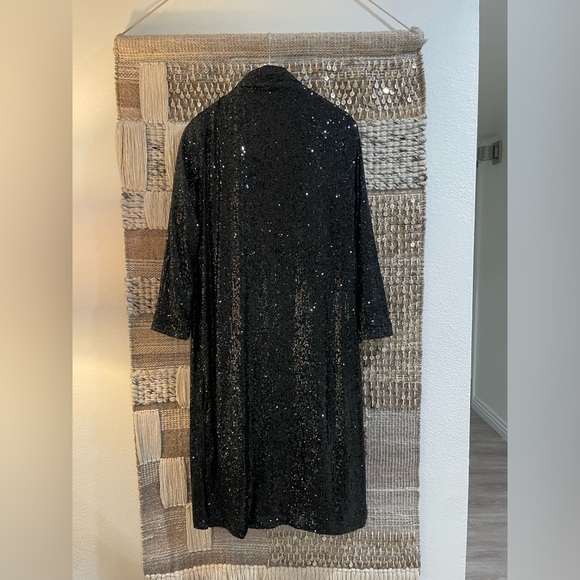 🖤NWT BB Dakota Anthropologie black sequin duster cardigan  sz S 🖤 - Picture 5 of 9